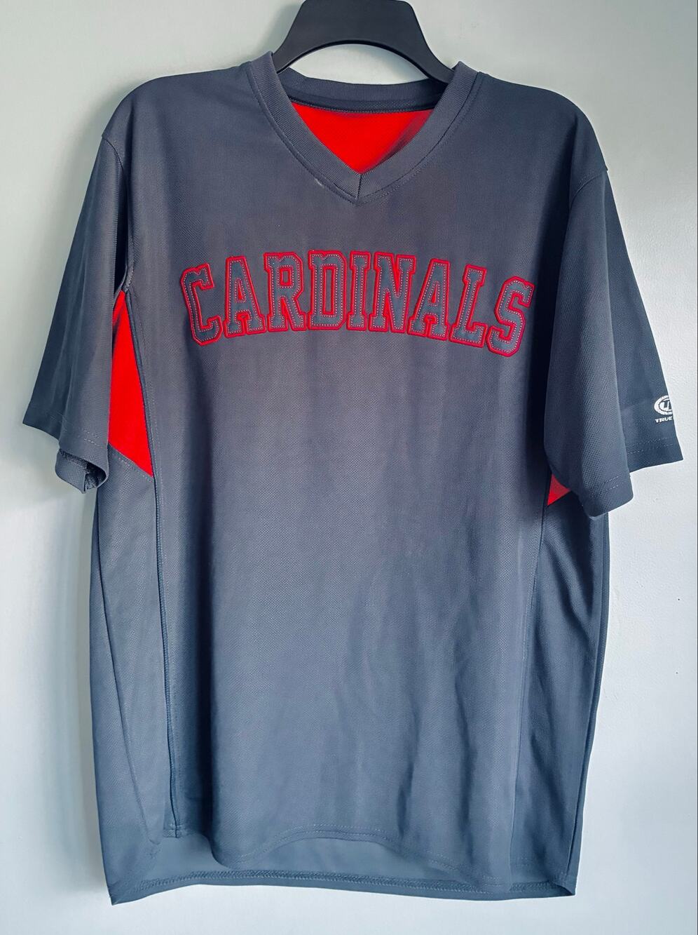 Cardinals Shirt True Fan Dark Gray and Red Men's Medium